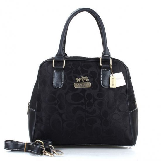 Coach Georgie In Signature Medium Black Satchels ETW Coach Georgie In Signature Medium Black Satchels ETW